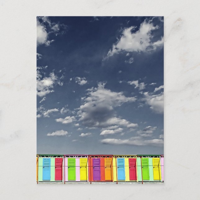 Colorful bathing huts postcard (Front)