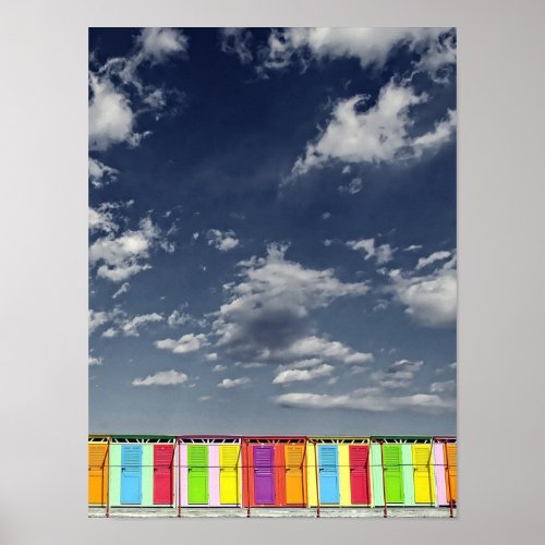 Colorful bathing huts Poster