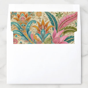Colorful Batik Floral Boho Botanical Rustic Envelope Liner