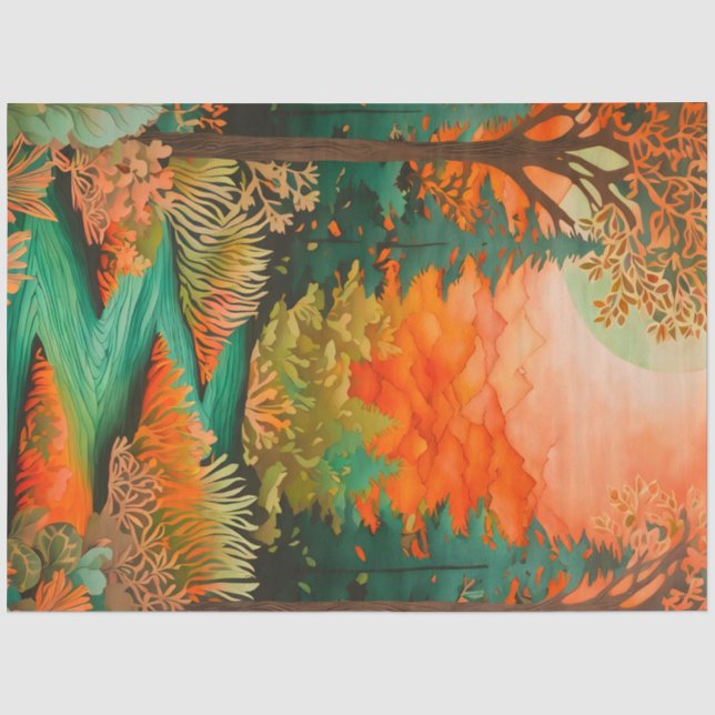 Colorful Batik Forest Art Tissue Paper (Front)