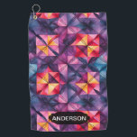 Colorful Batik Geometric Personalized Golf Towel<br><div class="desc">Colorful Batik Geometric Patterned and Personalized Golf Towel For Women.  Easy To Change The Sample Name To Your Own.</div>