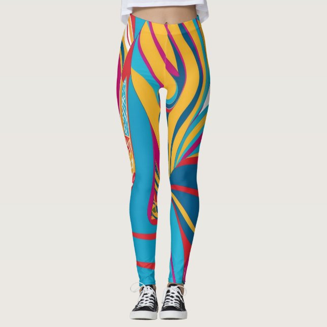Colorful Batik Parang Pop Art Pattern Leggings