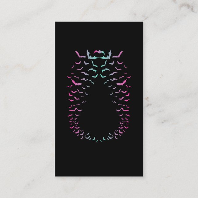Colorful Bats Pastel Goth Dark Birds Business Card (Front)