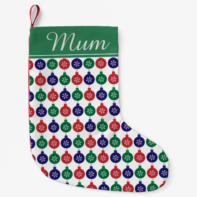 Colorful Bauble Pattern Christmas Small Christmas Stocking (Front)