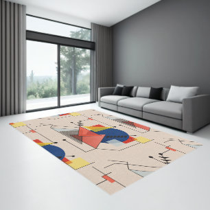Colorful Bauhaus geometric composition design Rug