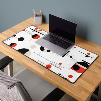 Colorful Bauhaus geometric shapes modern pattern Desk Mat
