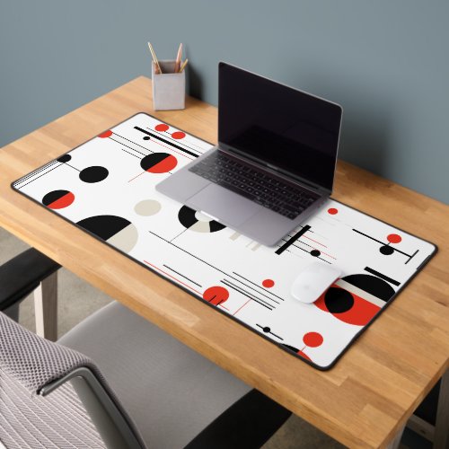 Colorful Bauhaus geometric shapes modern pattern Desk Mat