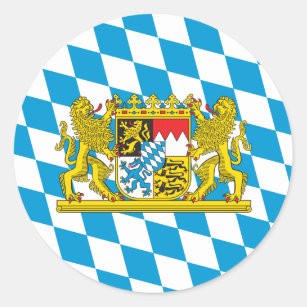 Colorful Bavarian Flag Classic Round Sticker