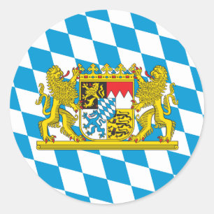Colorful Bavarian Flag Classic Round Sticker