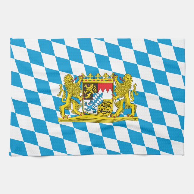 Colorful Bavarian Flag Kitchen Towel (Horizontal)