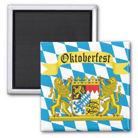 Colorful Bavarian Flag Oktoberfest Magnet