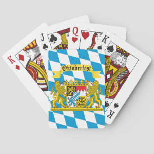 Colorful Bavarian Flag Oktoberfest Poker Cards