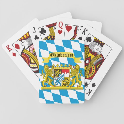 Colorful Bavarian Flag Oktoberfest Poker Cards