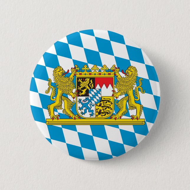 Colorful Bavarian Flag Pinback Button (Front)