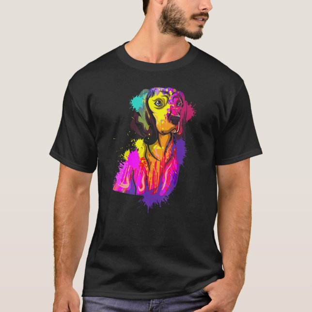 Colorful Bavarian Mountain Hound Dog Breed T-Shirt (Front)