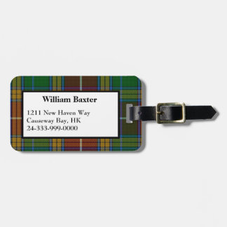 Colorful Baxter Tartan Plaid Luggage Tag