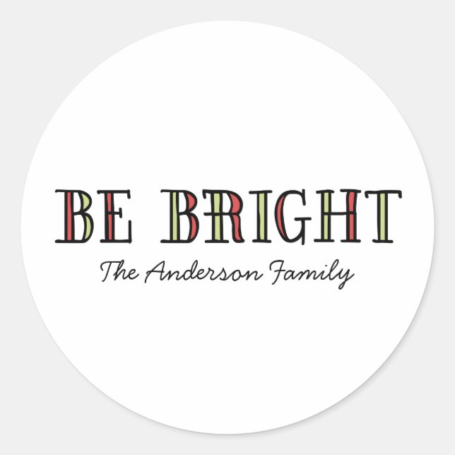 Colorful Be Bright Holiday Stickers (Front)