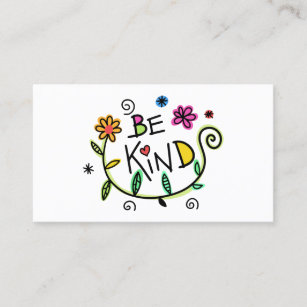 Colorful Be Kind Floral Business Calling Card