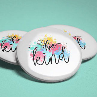 Colorful Be Kind Paint Splash Button