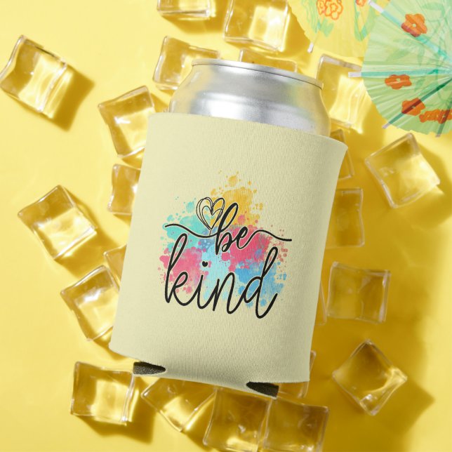 Colorful Be Kind Paint Splash Can Cooler (In Situ Summer)