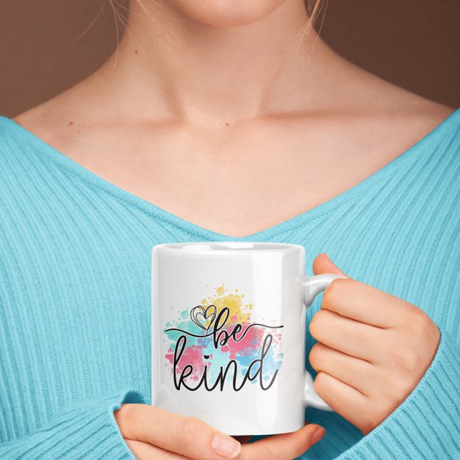 Colorful Be Kind Paint Splash Coffee Mug (The perfect way to start the day! Have your morning coffee in a cute inspirational mug.)