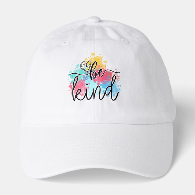 Colorful Be Kind Paint Splash  Hat (Front)