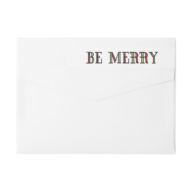 Colorful Be Merry Holiday Labels (Back)