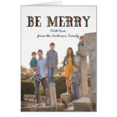 Colorful Be Merry Holiday Photo Card (Front)