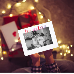 Colorful Be Mine Couple Photo Valentines Postcard