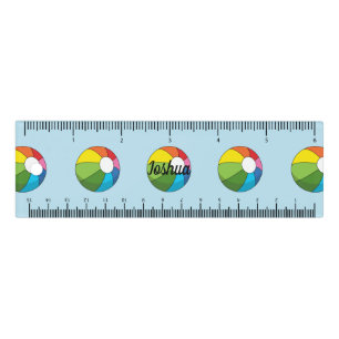 Colorful Beach Ball Add your Name Ruler