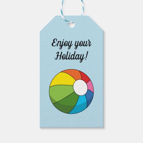 Colorful Beach Ball  Add your Text Gift Tags