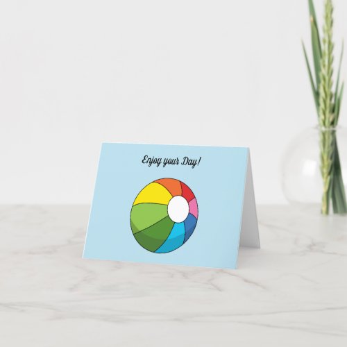 Colorful Beach Ball  Add your Text Thank You Card
