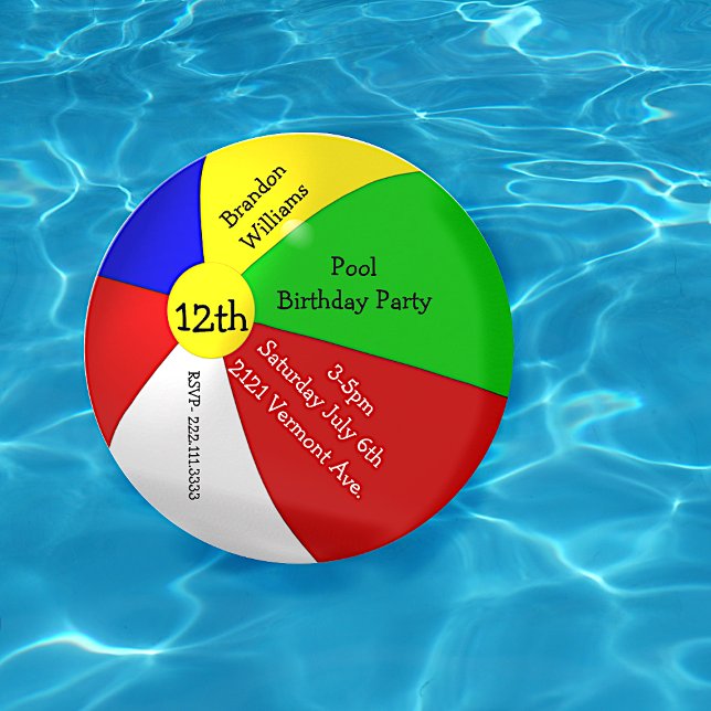 Colorful Beach Ball Birthday Party Invitation (Creator Uploaded)