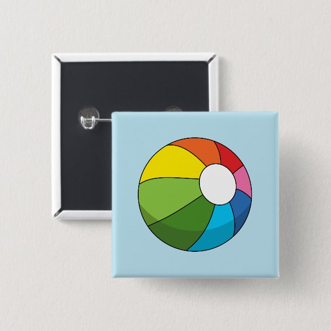 Colorful Beach Ball Button (Front & Back)