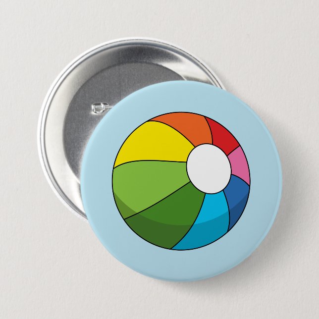 Colorful Beach Ball Button (Front & Back)