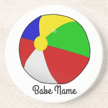 Colorful Beach Ball Coaster by ALL4K1DS at Zazzle