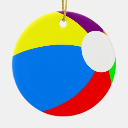 Colorful Beach Ball Double Sided Ornament Round