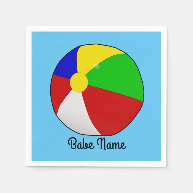 Colorful beach ball napkins (Front)
