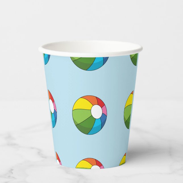 Colorful Beach Ball Paper Cups (Front)