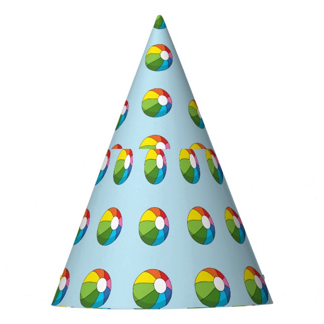 Colorful Beach Ball Party Hat (Front)