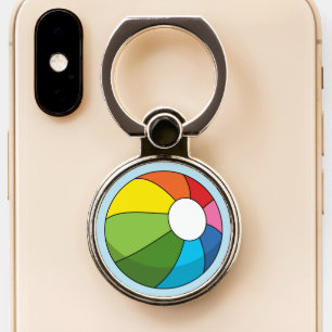 Colorful Beach Ball Phone Ring Stand