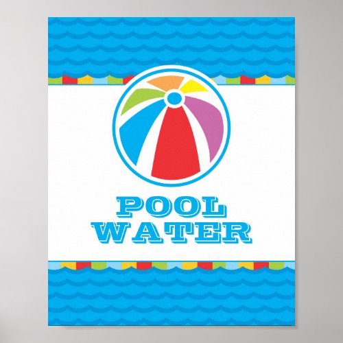 Colorful Beach Ball Pool Party Decor Sign