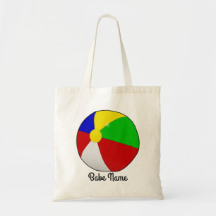 Colorful beach ball tote bag