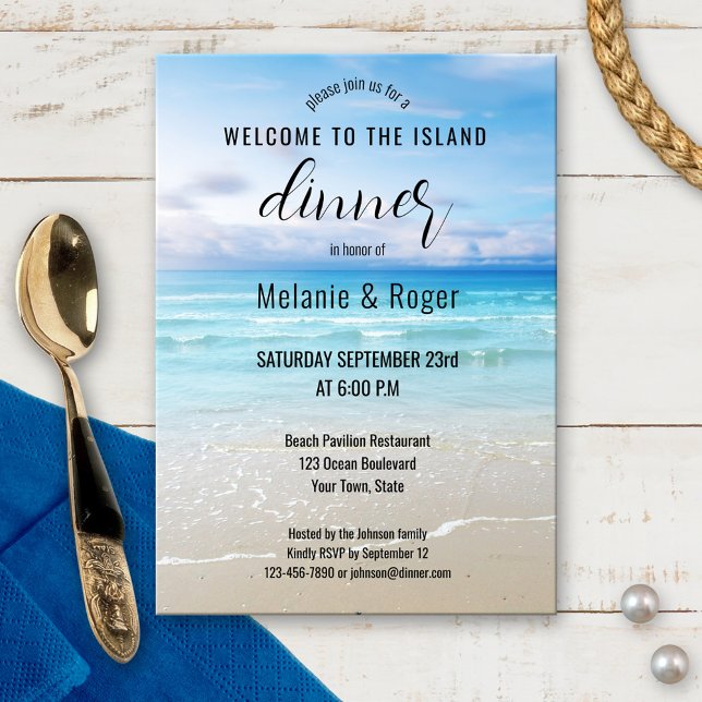 Colorful Beach Coastal Rehearsal Dinner Invitation (Creator Uploaded)