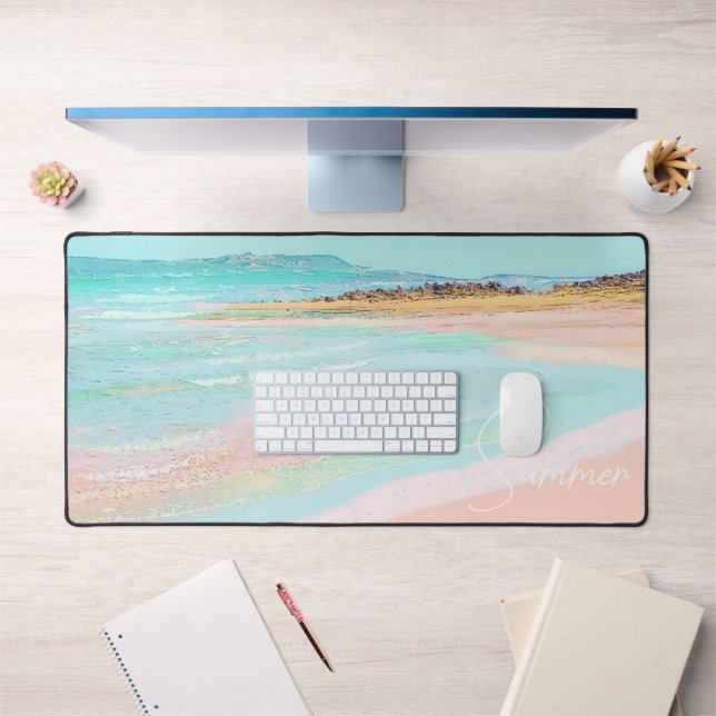 Colorful Beach Coastal Summer Desk Mat (Office 1)