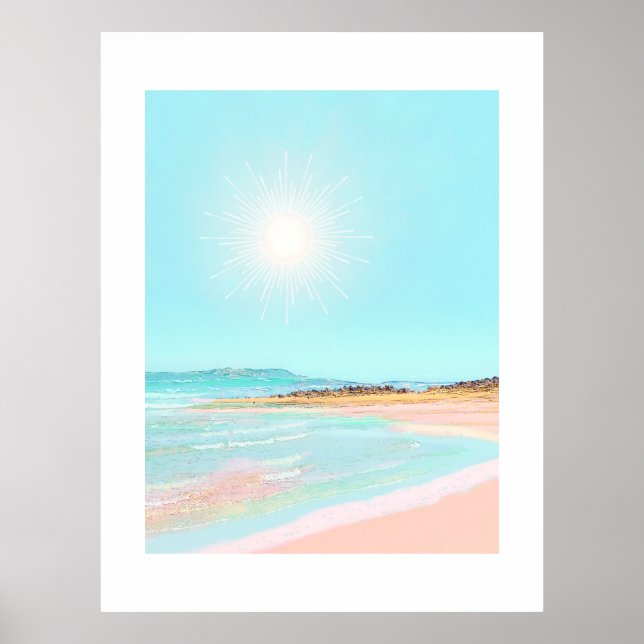 Colorful Beach Coastal Summer Poster (Front)