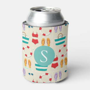 Colorful Beach Holiday Pattern Personalised Can Cooler