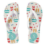 Colorful Beach Holiday Pattern Personalised Flip Flops
