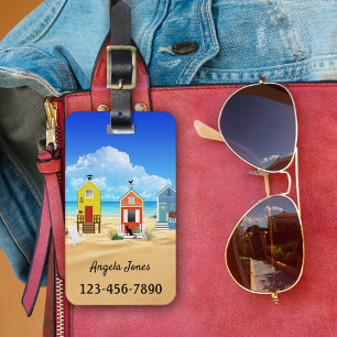 Colorful Beach Houses Luggage Tag