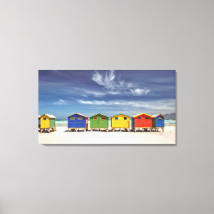 Colorful Beach Houses   Muizenberg, South Africa Canvas Print